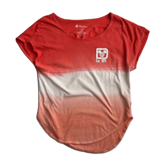 Disney World Parks‎ Women’s Coral Ombre Cotton Short Sleeve Spirit Jersey XS - Picture 1 of 12